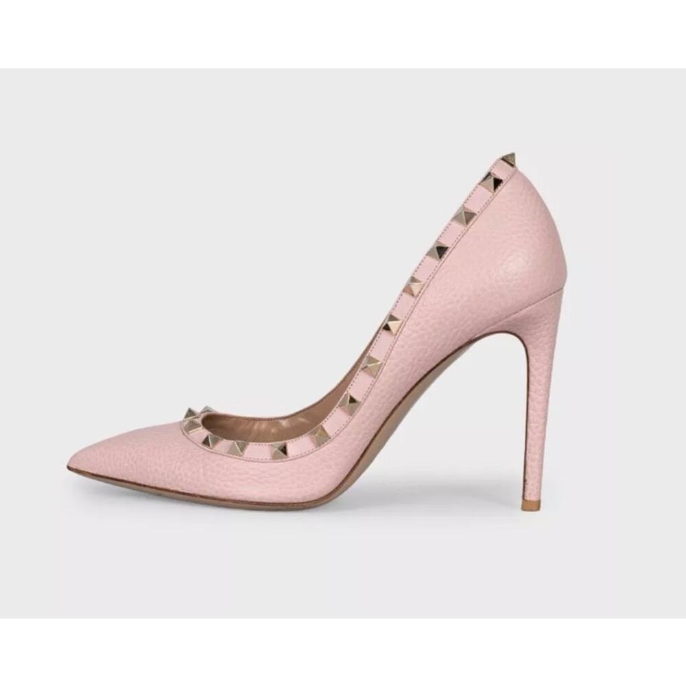 Valentino Rockstud Pink Leather Pumps Heels Sz.39